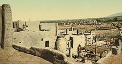 Los Pueblos de Taos in New Mexico, 1902 - Exceptional 16" x 20" print of vintage color photochrome from the Library of Congress Collection