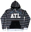 ATL All Time Low Gray & Black Striped Junior Zipped Hoodie Sweatshirt