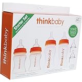 Thinkbaby BPA Free Starter Set, Orange/Natural, 0-12 Months