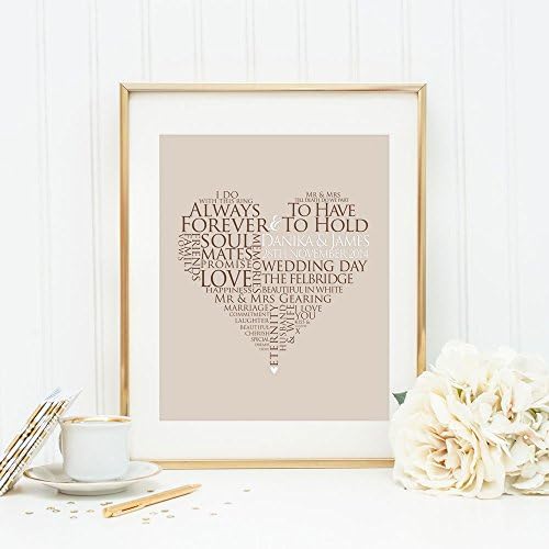 Personalised Wedding Heart Print