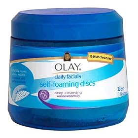 Olay Daily Facials Self-Foaming Discs, Combination/Oily Skin, 30 Count