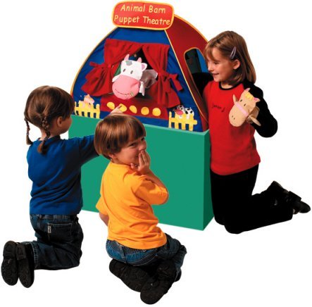 Childrens Toyshop  Kitchen & Housewares : Puppet Show (Animal Barn travel puppet theatre)