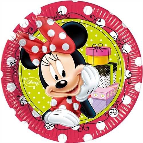 8 Disney Minnie Mouse Red Polka Dots Large Paper Party Plates