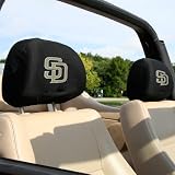 MLB San Diego Padres Black 2-Pack Headrest Covers