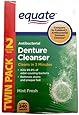 Equate&reg; Antibacterial Denture Cleanser (Pack of 2 Boxes 240 Tablets Total) Mint Fresh (Green Box)