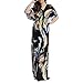 Maggie Tang Pretty Print V Neck Cap Sleeve Waist Long/Maxi Casual Club Dress