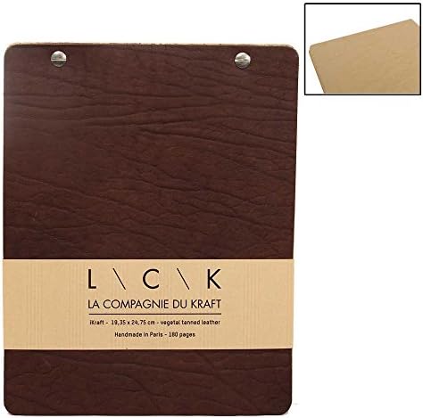 Le Kraft Deluxe Dark Brown Leather Notebook, Large Brown