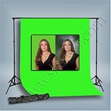 [5442-01] Chromakey Greenscreen Muslin Background 10' x 20' plus Support System and 3 clamps--Steve Kaeser since 1989--100% SATISFACTION GUARANTEED