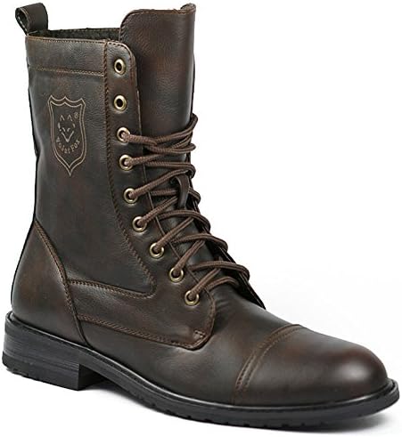 Polar Fox MPX-801026 Brown Mens Lace Up Military Combat Work Desert Ankle Boot w/ Leather Lining (13)