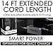 Pwr+ 65W Extra Long 14 Ft AC Adapter Laptop Charger for HP Pavilion DV6-1030US, DV6-7010US, DV6T-7000, DV7-7023CL, DV4-1125NR, DV4-1548DX, DV5-1002NR, DM1-4310NR, DM1-3010NR, DM4-3170SE Power Cord