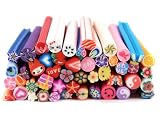 Bundle Monster 50 PC 3D Designs Nail Art Nailart Manicure Fimo Canes Sticks Rods Stickers Gel Tips