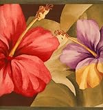 Brown Hibiscus Wallpaper Border