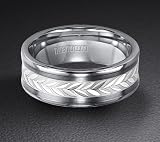 Triton Tungsten Carbide and Sterling Silver Wedding Band 11-2228SC