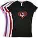 Heart with Paw #2 - Ladies V-Neck Rhinestone Dog Breed Shirt - Tight Fitting - Runs Small