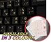 DANISH KEYBOARD STICKERS WITH YELLOW LETTERING ON TRANSPARENT BACKGROUND