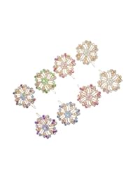 Health and Beauty: 8 Piece Crystal Bling Flower Barrettes Designer Fashion Hair Accessory for Teens & Women by FashionNut Special Birthday Gift Idea Teens Roommates Girlfriend Women Best Back to School College Supplies - FashionNut