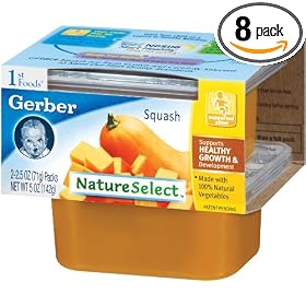 Gerber 1st Foods Squash, 2-Count, 2.5-Ounce Tubs (Pack of 8)