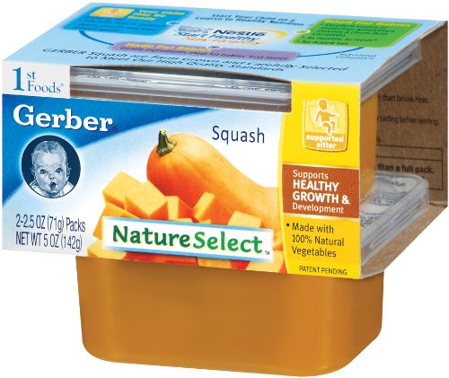 Gerber 1st Foods Squash, 2-Count, 2.5-Ounce Tubs (Pack of 8)