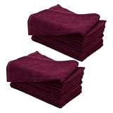 2 Dozen 15" x 25" Burgundy Cotton Bleach Chemical Resistant Salon Towel Safe SPA