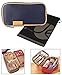JAVOedge Double Sided Makeup Cosmetic Bag and Jewelry Travel Multi-Function Organizer (Dark Blue)