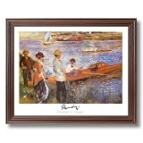 Renoir Lake Beach Boat French Landscape Picture Framed Art Print