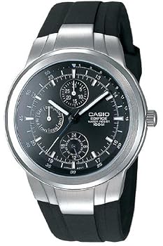 Casio #EF305-1AV Men's Resin Strap Multi Function 3 Dial Sports Watch