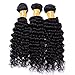 Oriental Show 8~30 inches 6A Brazilian Deep Wave, Pack of 3(Mixed Length), 100% Unprocessed Virgin Human Hair, 300g Total(100g Each), Natural Color