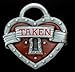 Taken Locked Heart -enamled Belt Buckle