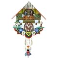 Black Forest Clock Black Forest House, turning dancers, incl. batterie TU 263 SQ