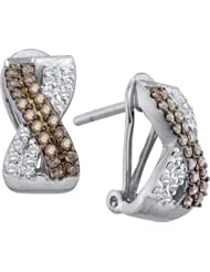 0.53CTW COGNAC DIAMOND LADIES FASHION EARRING