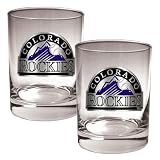 Colorado Rockies MLB 2pc Rocks Glass Set - Primary Logo