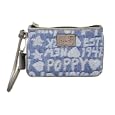 Coach Poppy Denim Wordblock Wristlet Purse'