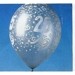 25 Luftballons silber 25.Geburtstag/Silberhochzeit