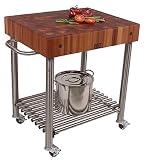 John Boos Cucina Cherry D'Amico Kitchen Cart w/Butcher Block Top