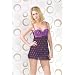 Seven 'til Midnight Open-back babydoll With lace cups & thong Purple