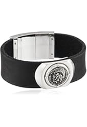 Diesel Men's Logo Leather Basic Cuff Bracelet