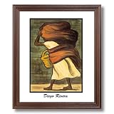 Diego Rivera Mujer Con Canasta Woman Laundry Home Decor Wall Picture Cherry Framed Art Print