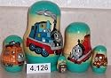 Thomas the Tank Russian Nesting Nested Stacking Doll. 5 Pieces / 4 in Tall #4.126