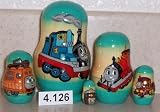 Thomas the Tank Russian Nesting Nested Stacking Doll. 5 Pieces / 4 in Tall #4.126