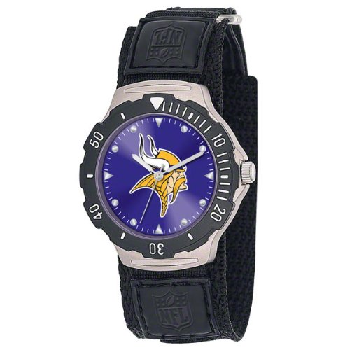 NFL Men's NFL-AGV-MIN Agent Series Minnesota Vikings Velcro Watch