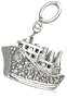 Sterling Silver Diamond Ship Charm (1/7 cttw)