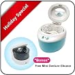 Denture, Dental Cleaner UV NANO-Silver (Blue color) Ultrasonic Sterilization for Denture, Mouth Guard, Invisalign, Retainer. Snore Guard Sleep Retainer. Free AC Adapter/Free Nano-Silver Mini Denture Cleaner($19.99 value). FDA Registered/CE Medical Approved.