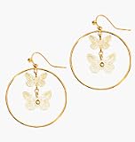 Avon Butterfly Hoop Earrings