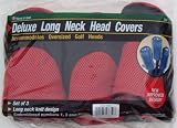 Deluxe Long Neck Head Covers, RED/BLACK: Set of 3