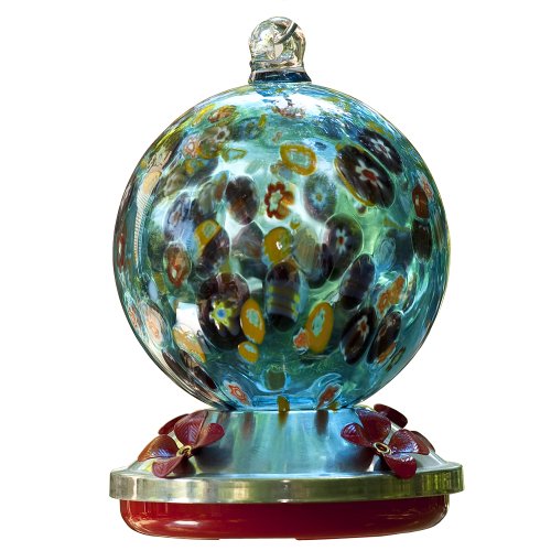 Bird Brain Millefiori Hummingbird Feeder Aqua