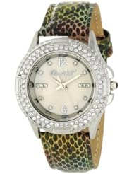 Bombshell Womens BS1033GR Lacey Elegant Crystal Green Strap Watch