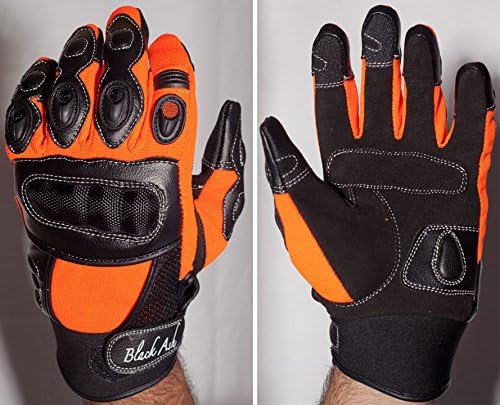 Ash Motorcycle Motocross Racing Gloves Orange Size Large