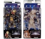 Alien VS. Predator: Requiem NECA Action Figure Series 3 Set of Stealth Predator and Unmasked Open-Mouth Predator
