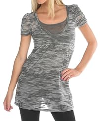 Infant Cotton/Polyester Striped Print Short Sleeves Scoop Neck  Shirt  Dress