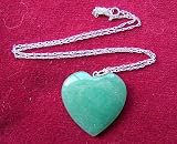 Review   / Green Aventurine Heart Pendant; 3cms across; on Silver Chain approx 40cms long - from Spiritual Gifts. Usually dispatched within 2 working days.